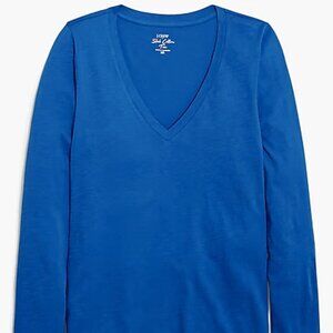 J. Crew Long-sleeve vintage slub cotton V-neck tee